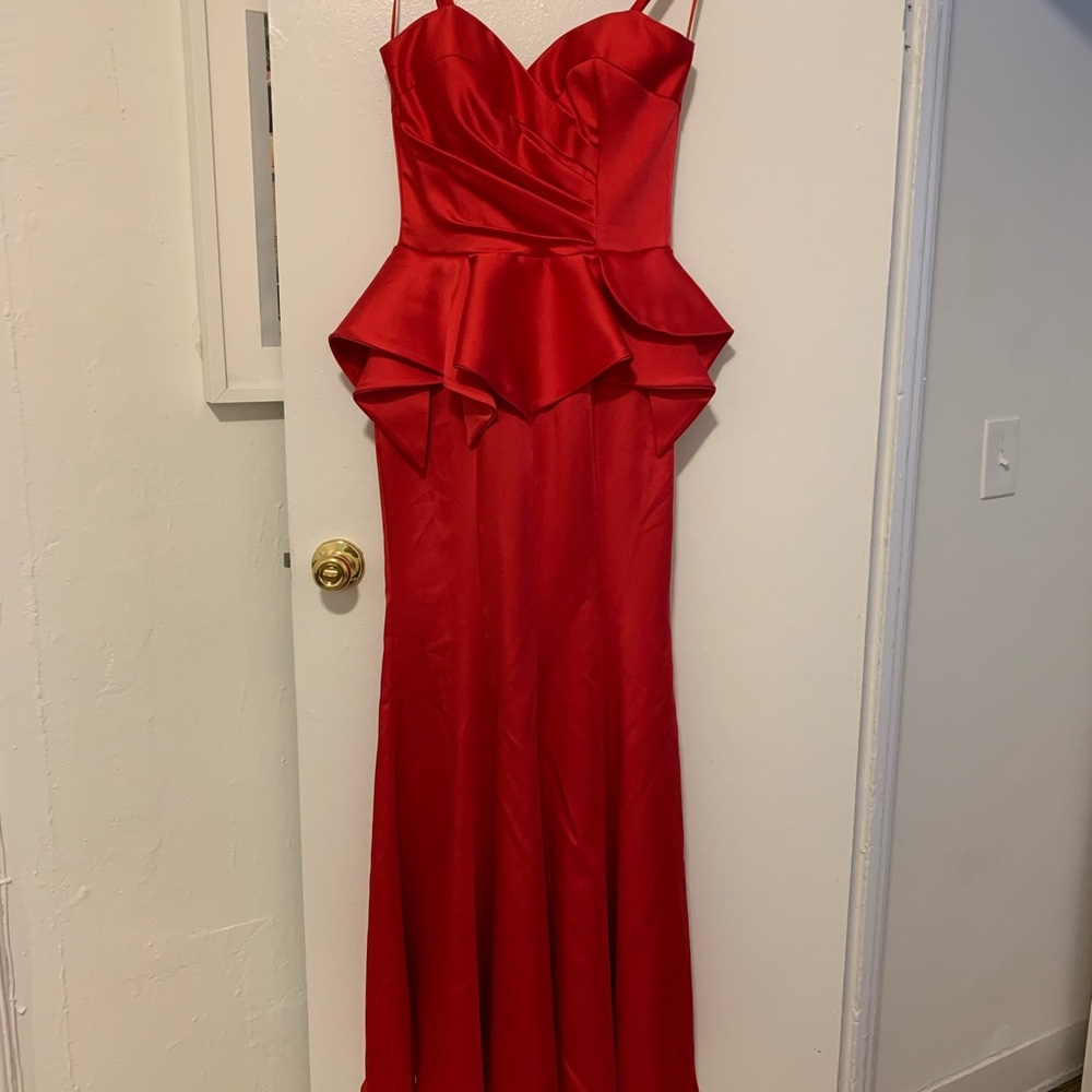 Red Mermaid Satin Dress